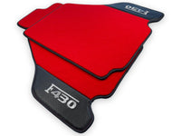 Røde Bilmatter For Ferrari F430 2004-2009 Med Karbonfiber Lær - AutoWin