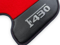 Røde Bilmatter For Ferrari F430 2004-2009 Med Karbonfiber Lær - AutoWin