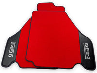 Røde Bilmatter For Ferrari F430 2004-2009 Med Karbonfiber Lær - AutoWin
