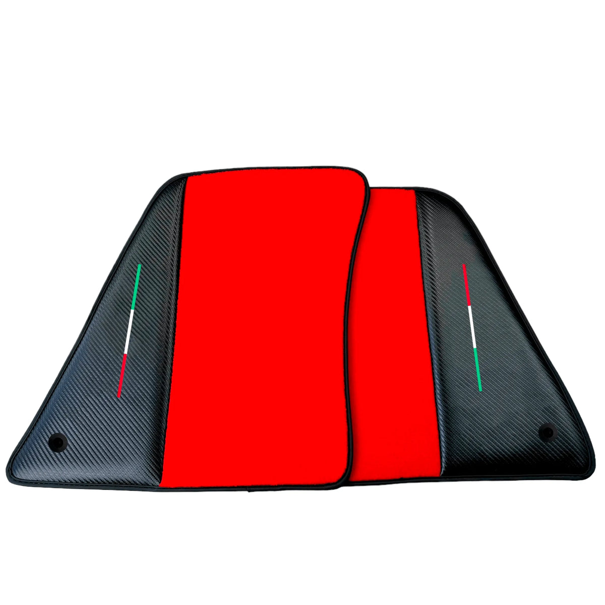 Red Floor Mats for Ferrari SF90 Stradale (2019-2024) with Carbon Fiber - AutoWin