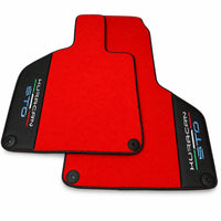 Red Floor Mats for Lamborghini Huracan STO With Black Leather Red Sewing - AutoWin