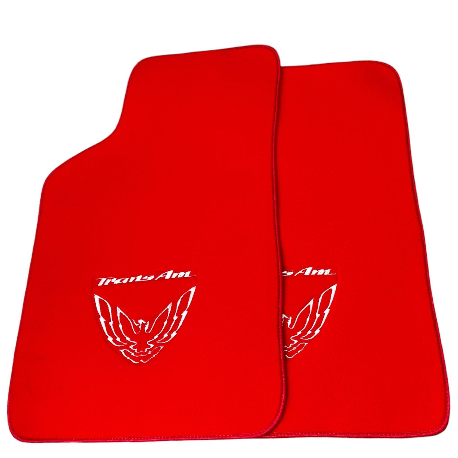 Red Floor Mats for Pontiac FireBird (1970-1981) with Trans Am Logo - AutoWin