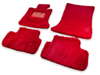 Red Sheepskin Floor Mats For Bentley Bentayga Er56 Design Brand - AutoWin