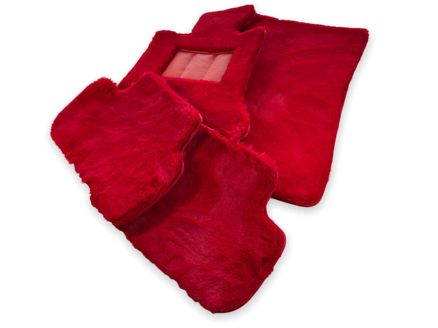 Red Sheepskin Floor Mats For Bentley Flying Spur (2005-2013) Er56 Design Brand - AutoWin