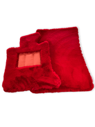 Red Sheepskin Floor Mats For Bentley Continental GTC (2011-2018) ER56 Design - AutoWin