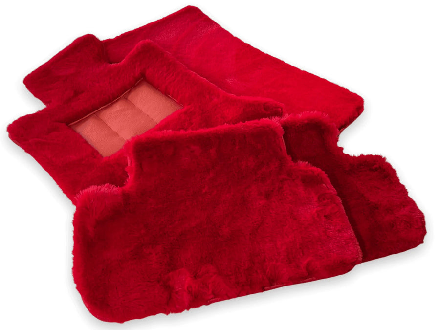 Red Sheepskin Floor Mats For Rolls Royce Phantom VIII (2017-2024) ER56 Design Brand