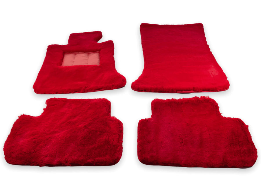 Red Sheepskin Floor Mats For Rolls Royce Phantom VIII (2017-2024) ER56 Design Brand