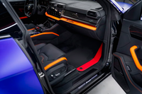 Schwarze Fußmatten für Lamborghini Urus mit rotem Nappaleder