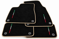 Floor Mats For Lamborghini Urus Black Tailored With Orange Rounds Carpets - Beige trim