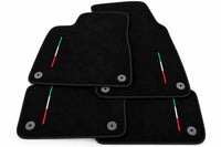 Floor Mats For Lamborghini Urus Black Tailored With Orange Rounds Carpets - Black trim