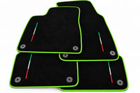 Floor Mats For Lamborghini Urus Black Tailored With Orange Rounds Carpets - Green trim
