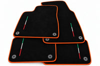 Floor Mats For Lamborghini Urus Black Tailored With Orange Rounds Carpets - Orange trim
