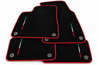 Floor Mats For Lamborghini Urus Black Tailored With Orange Rounds Carpets - Red trim