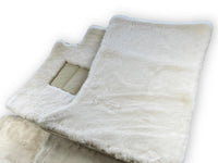 White Sheepskin Floor Mats For Bentley Bentayga Er56 Design Brand - AutoWin
