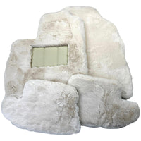 White Sheepskin Floor Mats for Bentley Continental GT (2011–2018) ER56 Design - AutoWin