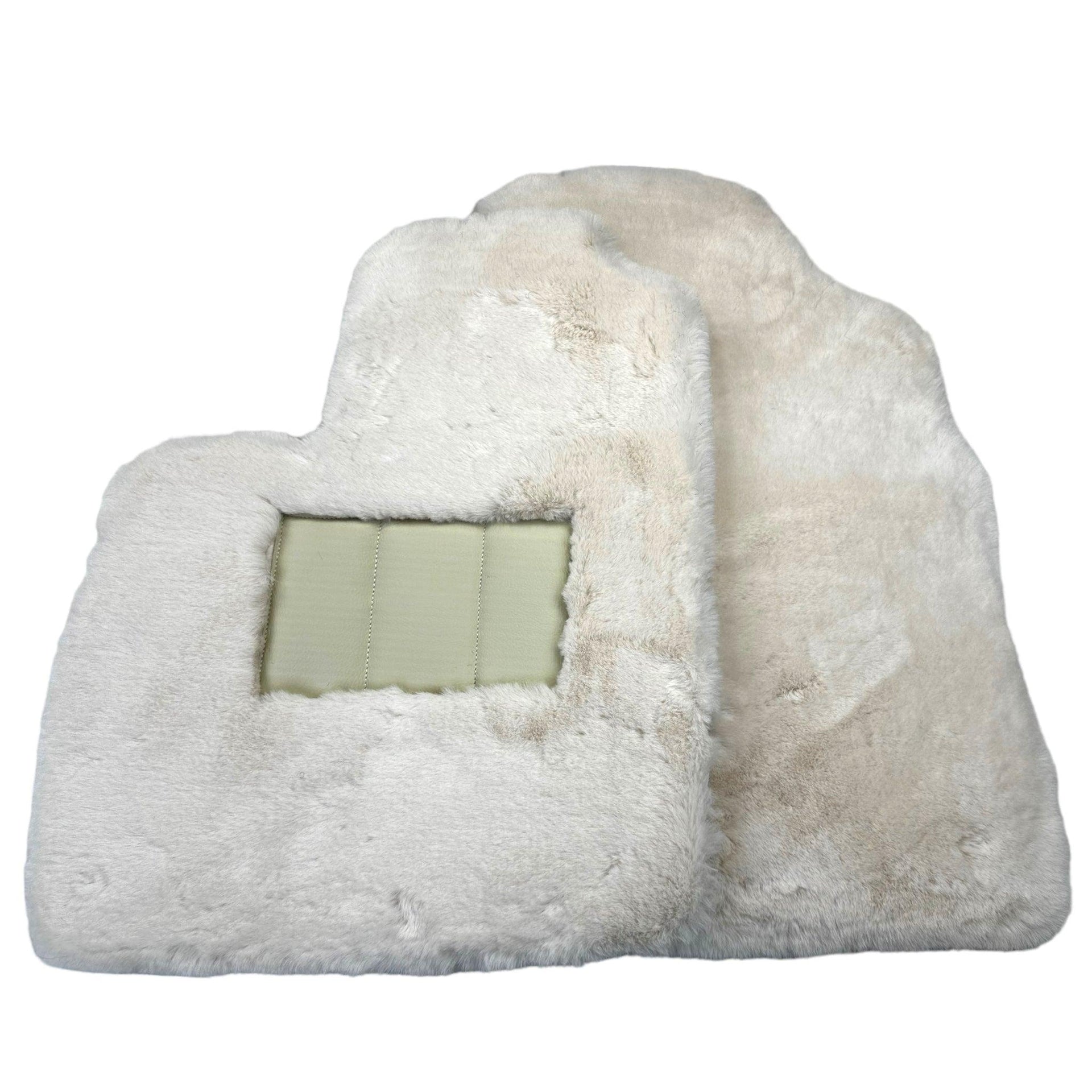 White Sheepskin Floor Mats for Bentley Continental GT (2018-2023) ER56 Design - AutoWin