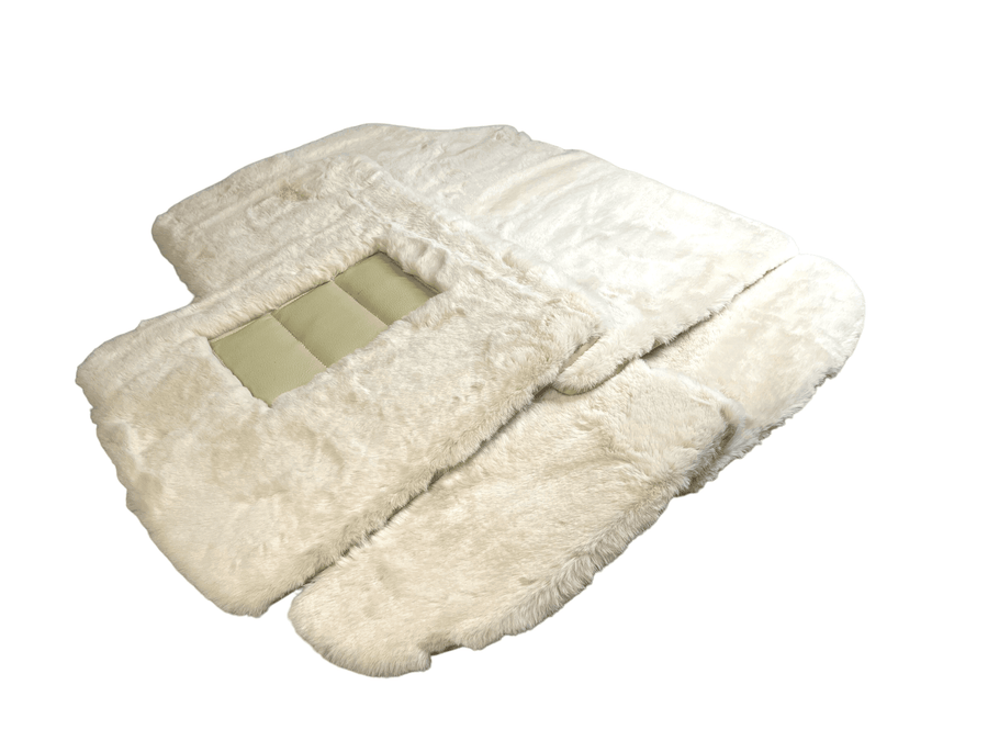 White Sheepskin Floor Mats For Bentley Continental GTC (2006–2011) Er56 Design - AutoWin