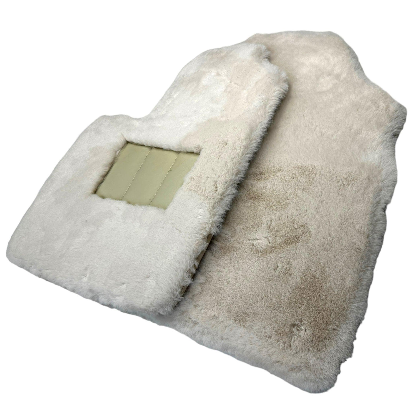 White Sheepskin Floor Mats for Bentley Continental GTC (2018-2023) ER56 Design - AutoWin