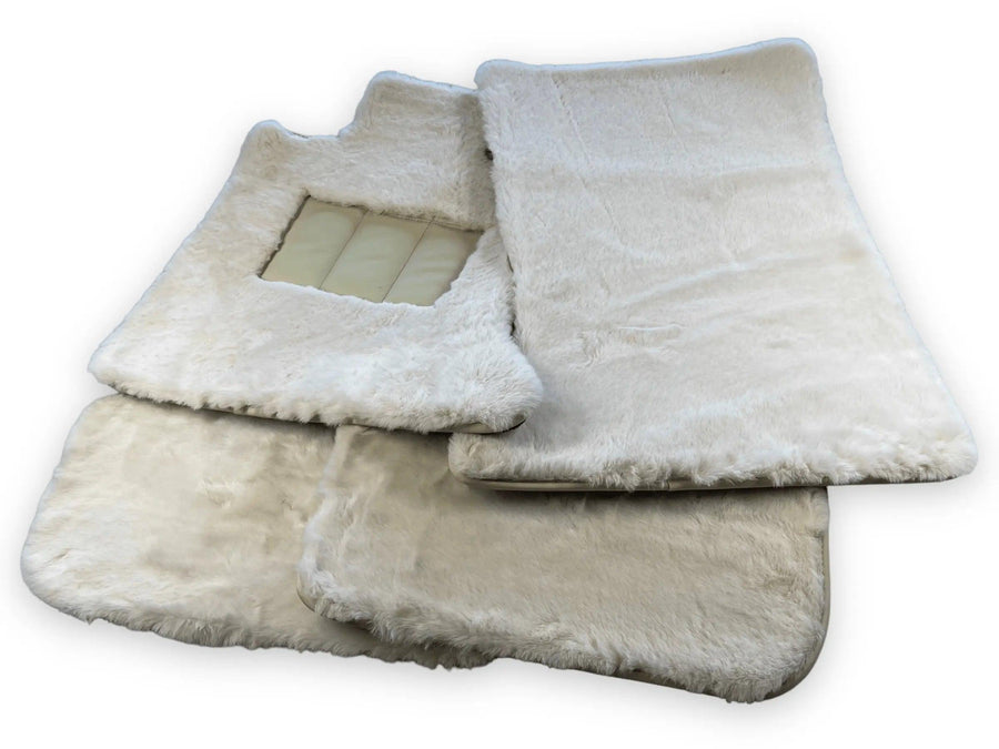 White Sheepskin Floor Mats For Bentley Flying Spur (2005-2013) Er56 Design Brand - AutoWin