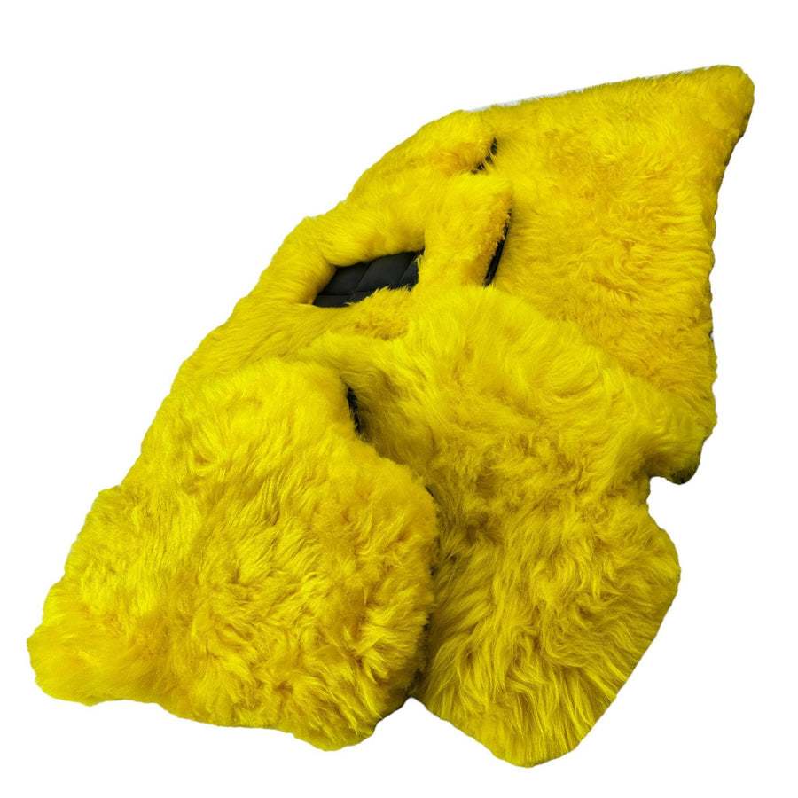 Yellow Sheepskin Floor Mats for Rolls-Royce Spectre (2023-2024) ER56 Design Brand - AutoWin