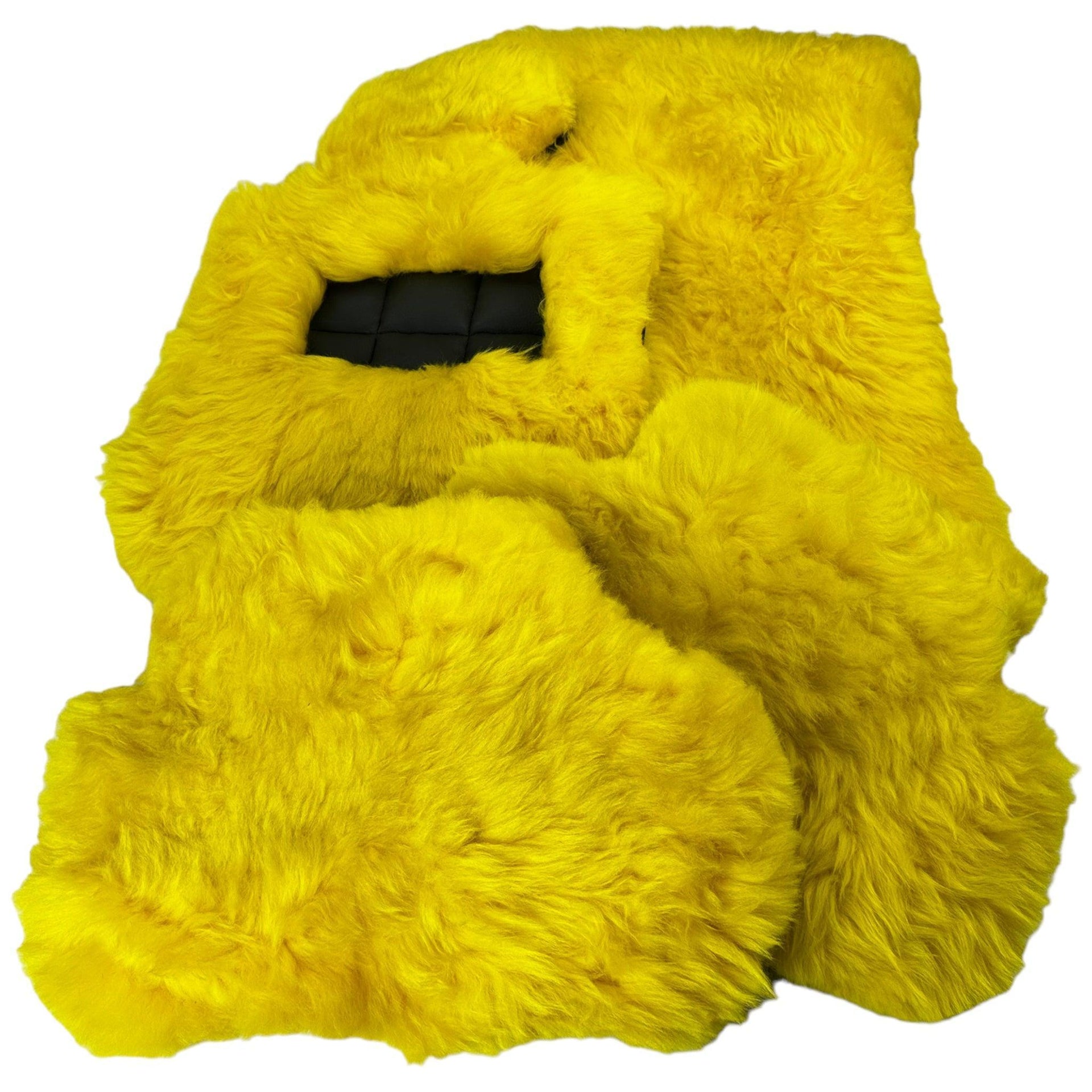 Yellow Sheepskin Floor Mats for Rolls Royce Wraith (2013–2023) ER56 Design Brand - AutoWin