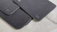 Schwarze Alcantara-Fußmatten für Ferrari 612 Scaglietti 2005–2011, ER56-Design