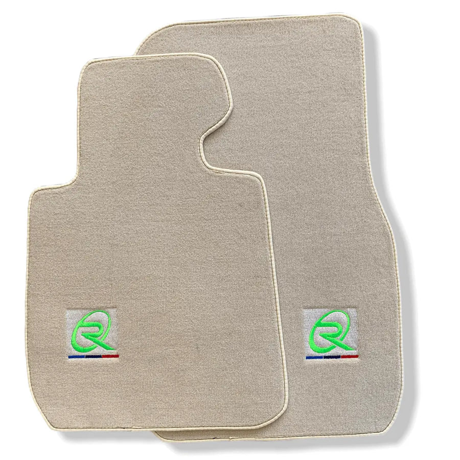 Beige Floor Mats For BMW M4 Series F83 ROVBUT Brand Tailored Set Perfect Fit Green SNIP Collection - AutoWin