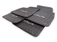Floor Mats For Lamborghini Urus Leather Red Stitching - AutoWin