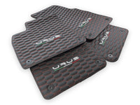 Floor Mats For Lamborghini Urus Leather Red Stitching - AutoWin