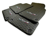Floor Mats For Lamborghini Urus Leather Yellow Stitching - AutoWin