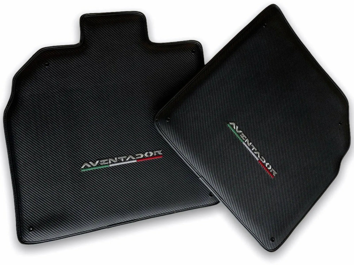 Floor Mats for Lamborghini Aventador Carbon Fiber Leather Limited Edition - AutoWin