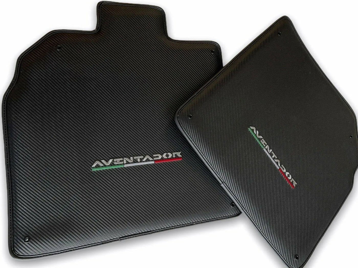 Floor Mats for Lamborghini Aventador Carbon Fiber Leather Limited Edition - AutoWin