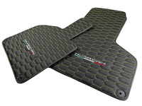 Green Stitched Leather Mats for Lamborghini Huracan