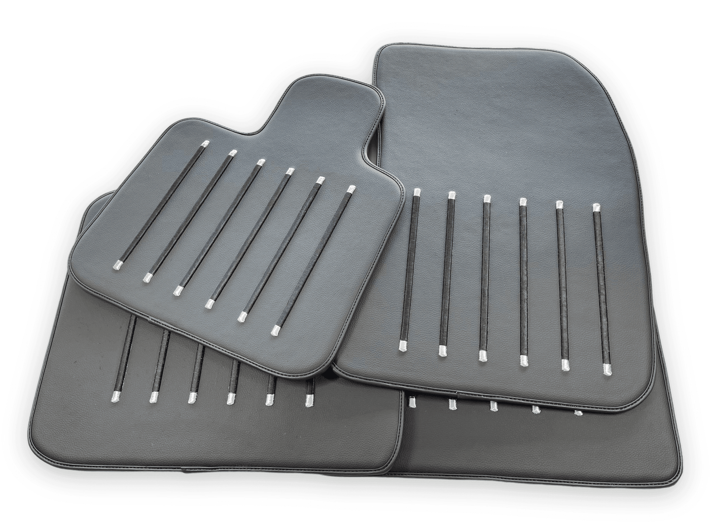 Leather Floor Mats For Rolls Royce Black Badge Phantom VIII (2017-2024) Black - AutoWin