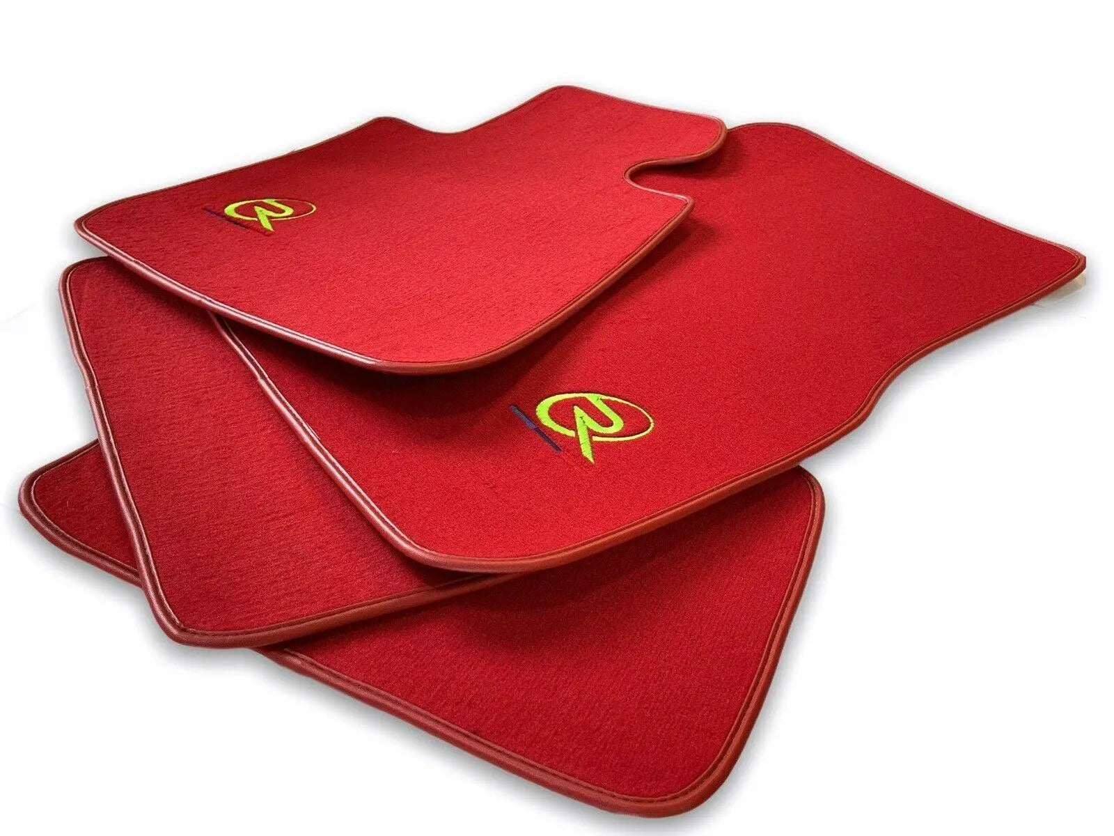 Red Floor Mats For BMW 3 Series E93 LCI ROVBUT Brand Tailored Set Perfect Fit Green SNIP Collection - AutoWin