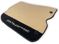 Beige Floor Mats For Ferrari 812 Superfast With Alcantara Leather - AutoWin