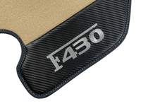 Beige Floor Mats For Ferrari F430 2004-2009 With Carbon Fiber Leather - AutoWin