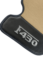 Beige Floor Mats For Ferrari F430 2004-2009 With Carbon Fiber Leather - AutoWin