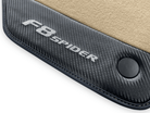 Beige Floor Mats For Ferrari F8 Spider 2019-2022 With Carbon Fiber Leather - AutoWin
