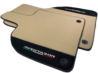Beige Floor Mats for Lamborghini Aventador With Alcantara Leather - AutoWin
