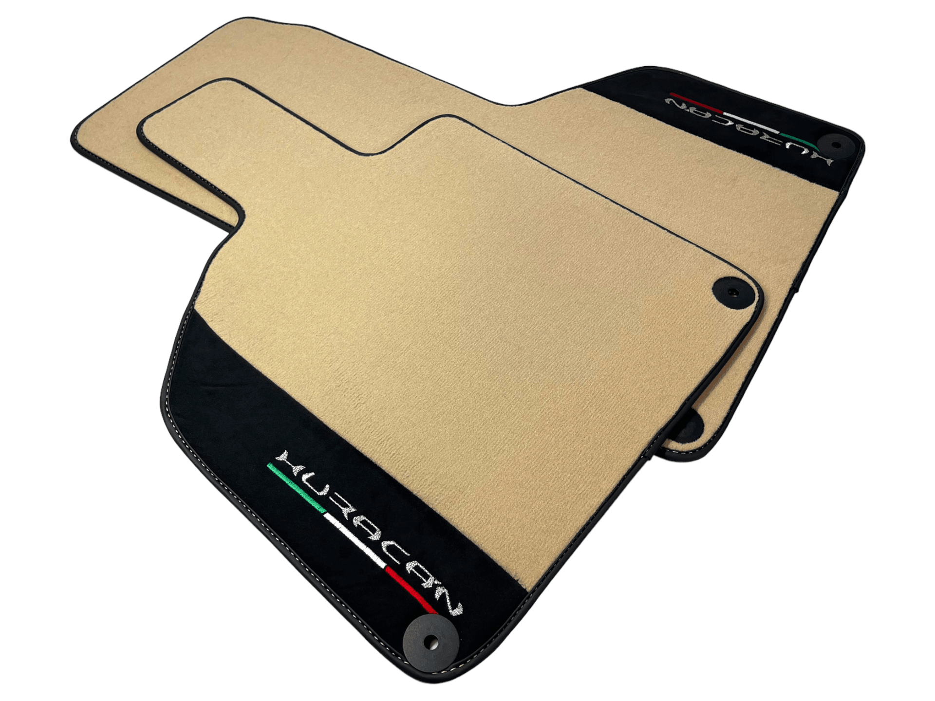 Beige Floor Mats for Lamborghini Huracan with Alcantara Leather - AutoWin