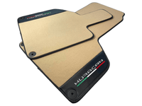 Beige Floor Mats for Lamborghini Huracan With Carbon Fiber Leather - AutoWin