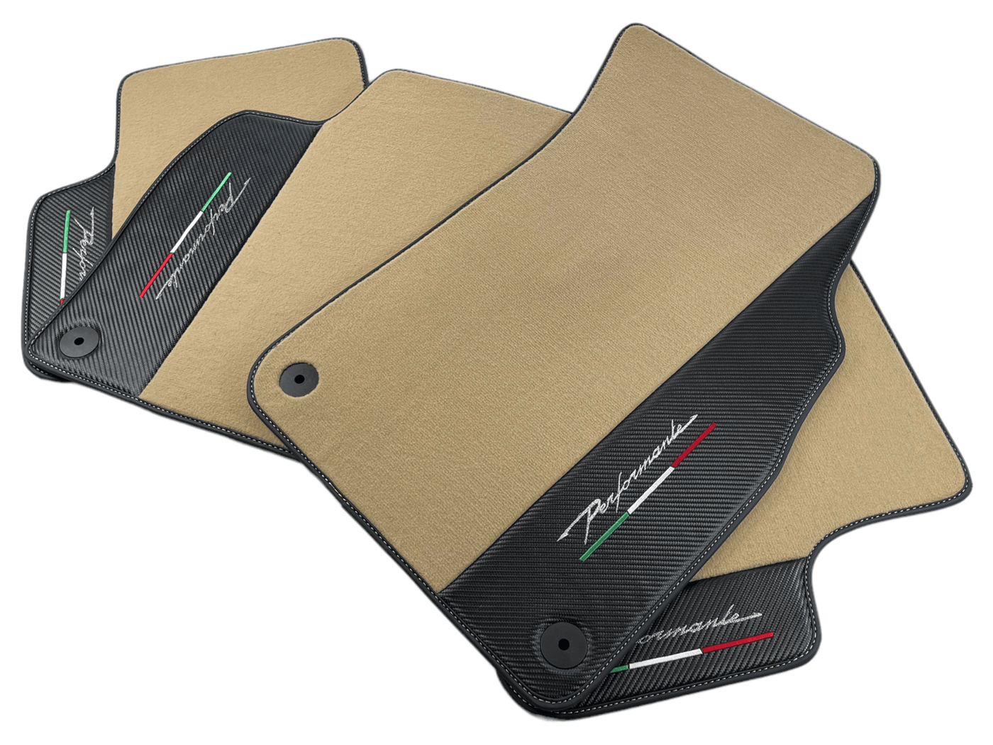 Beige Floor Mats For Lamborghini Urus Performante With Carbon Leather - AutoWin