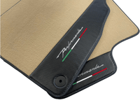 Beige Floor Mats For Lamborghini Urus Performante With Carbon Leather - AutoWin