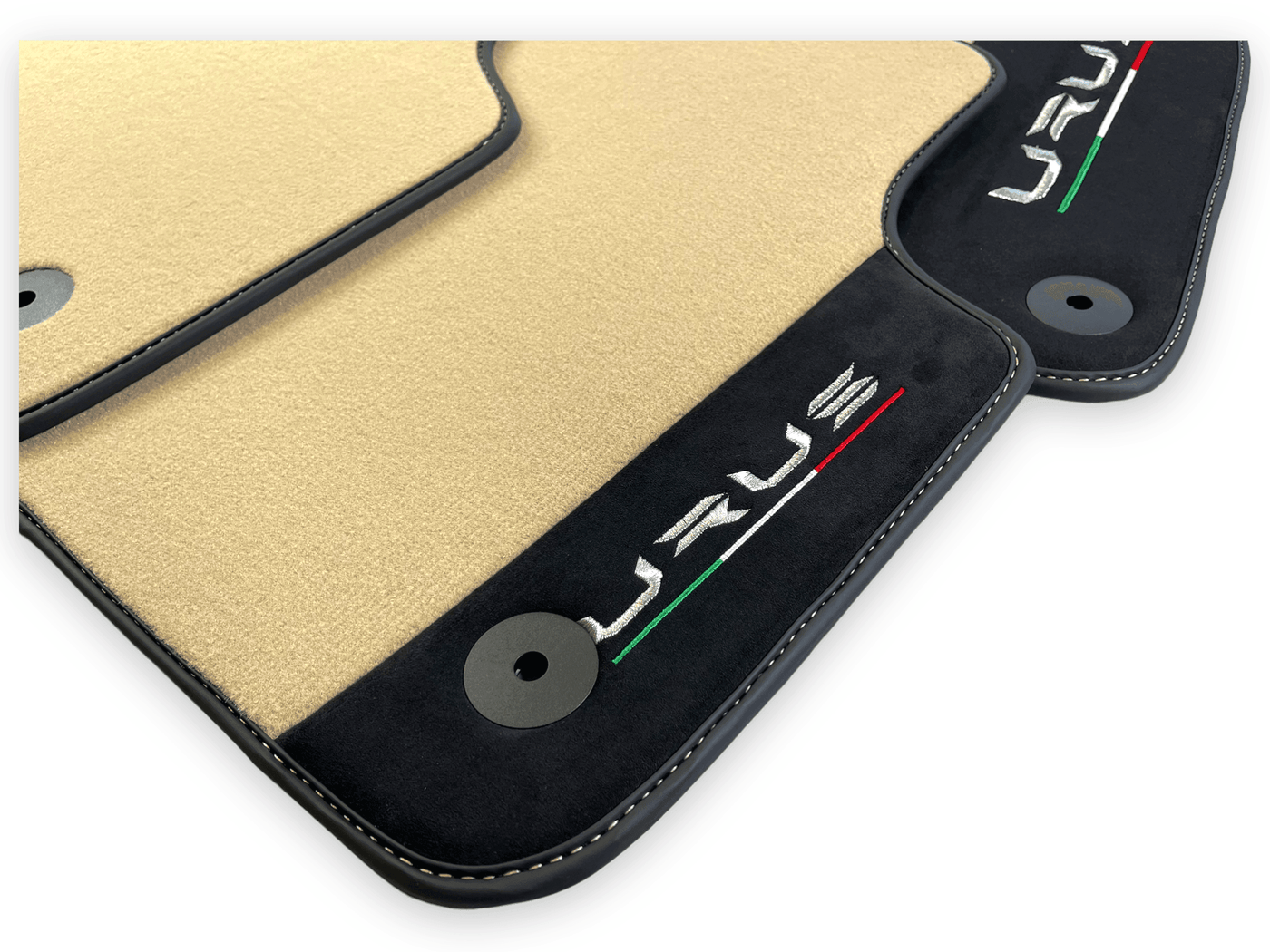 Beige Floor Mats For Lamborghini Urus With Alcantara Leather - AutoWin