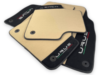 Beige Floor Mats For Lamborghini Urus With Alcantara Leather - AutoWin
