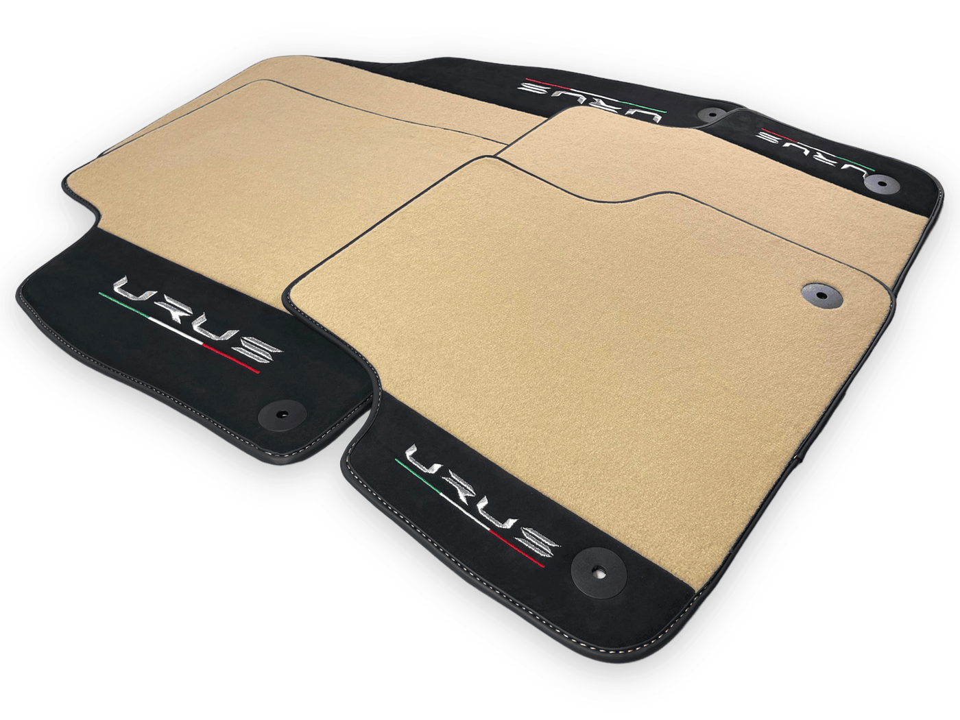 Beige Floor Mats For Lamborghini Urus With Alcantara Leather - AutoWin