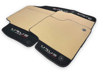 Beige Floor Mats For Lamborghini Urus With Alcantara Leather - AutoWin