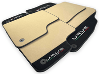 Beige Floor Mats For Lamborghini Urus With Alcantara Leather - AutoWin