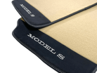 Beige Floor Mats For Tesla Model S With Alcantara Leather - AutoWin